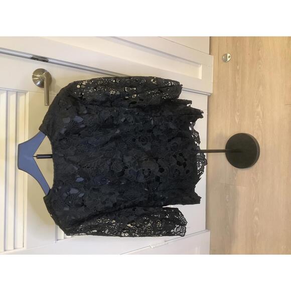 Isaac Mizrahi Live Black Lace Bootcut Lace Pants Suit Party Coordinates 10 - Picture 5 of 9